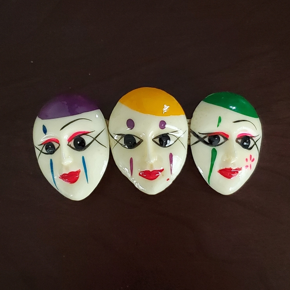 Hair Clip Colorful Mardi Gras Masks